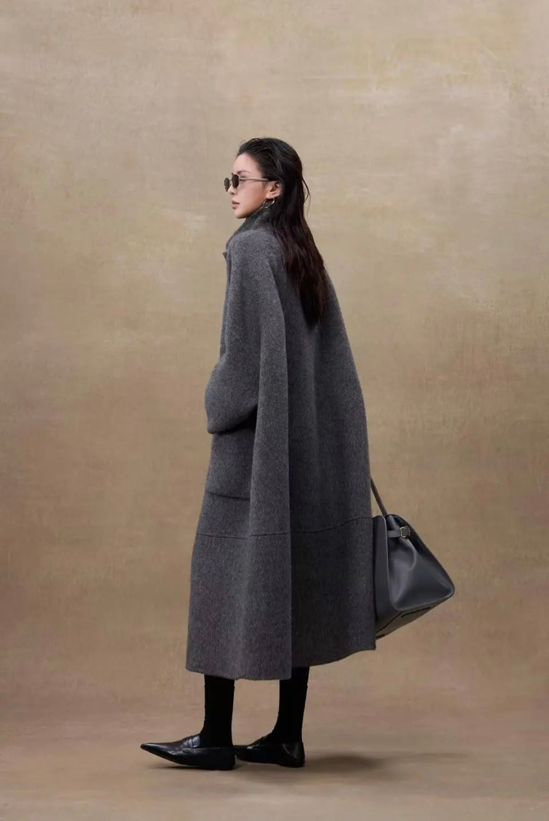 The Mayfair Tri-Blend Coat in Yak, Silk, and Wool QMA740