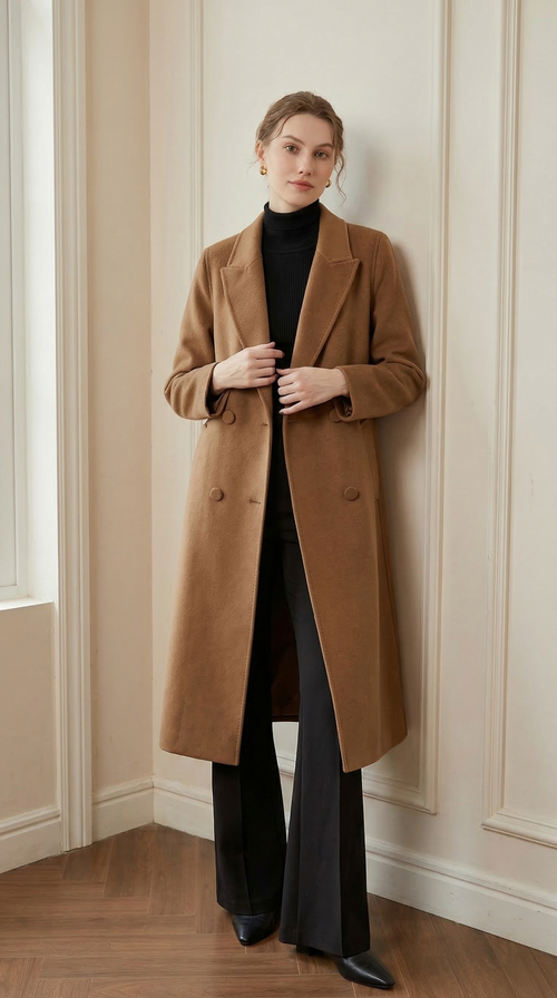 The Belgravia Double-Breasted Pure Wool Maxi Coat 26368