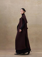 100%Wool sleeveless dress with belt(QMA751)