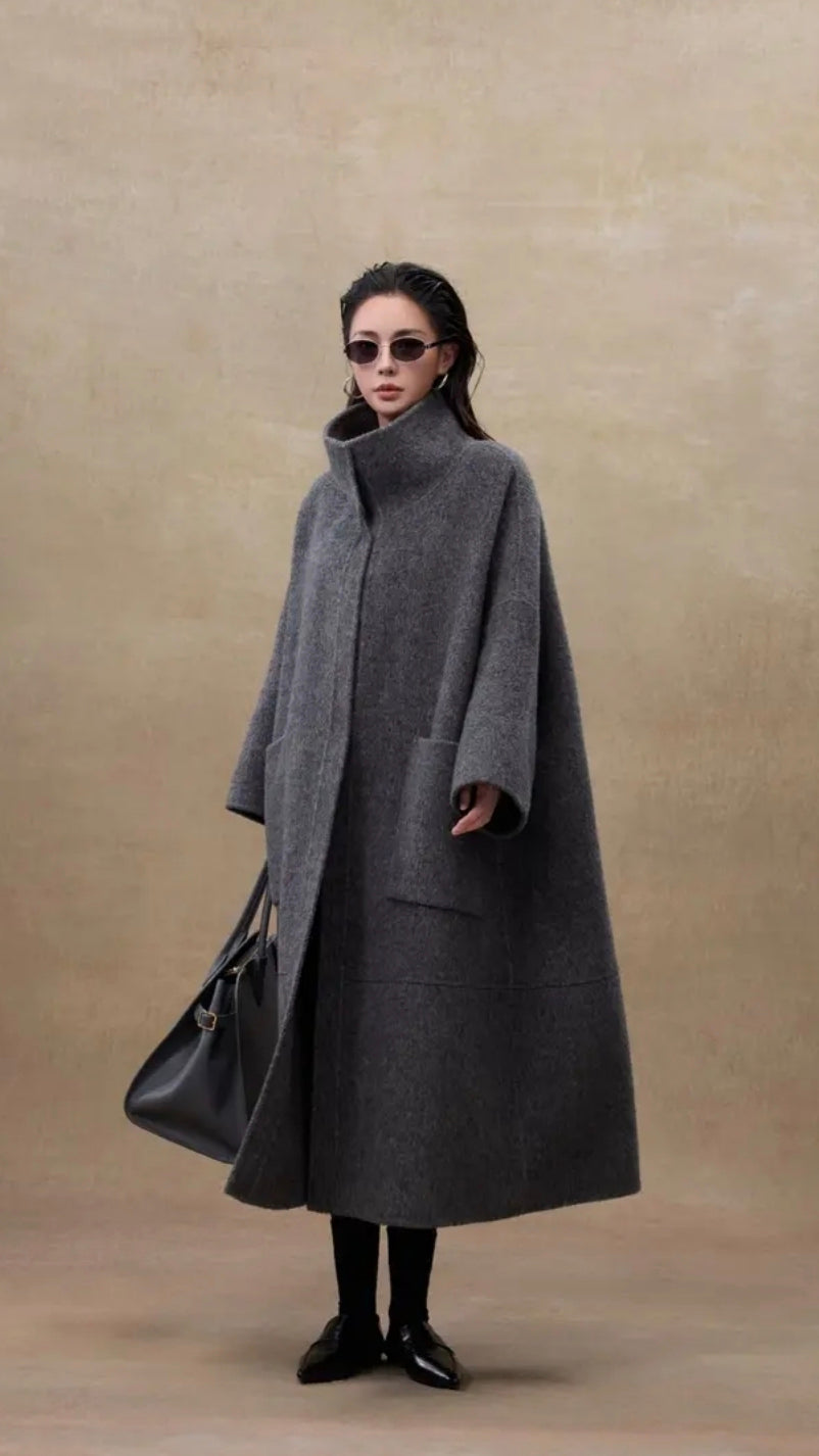 The Mayfair Tri-Blend Coat in Yak, Silk, and Wool QMA740