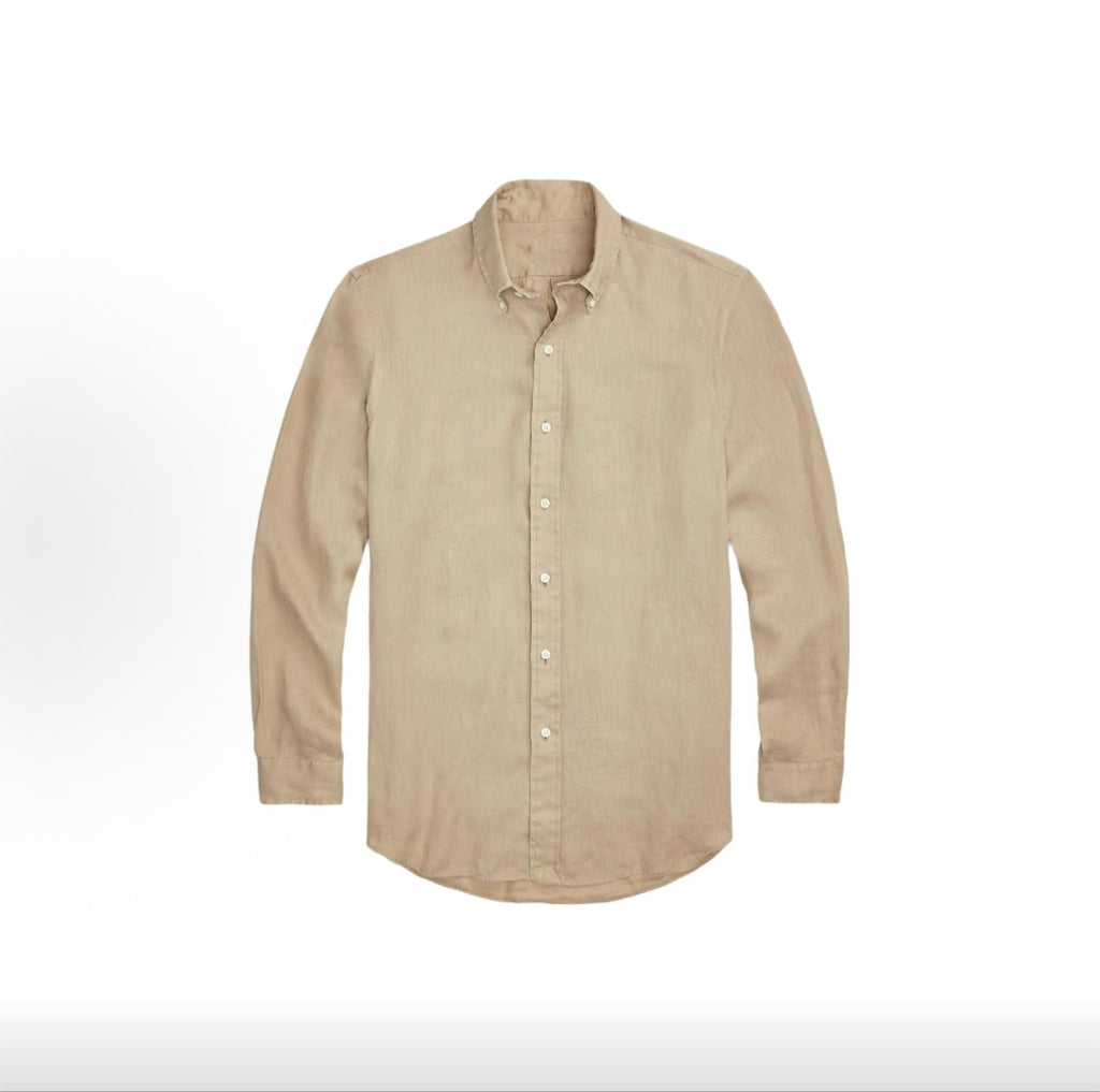 The Mayfair Pure Linen Long-Sleeve Polo Shirt
