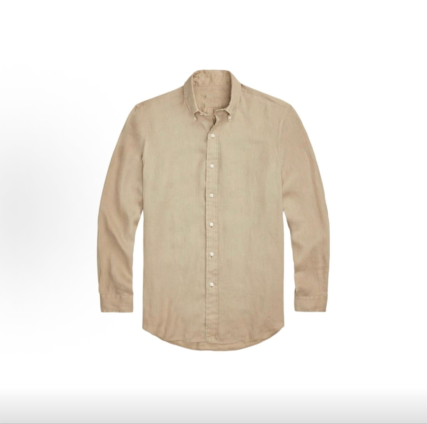 100%Linen Old Money Style Polo Long Sleeve Shirt Unsex