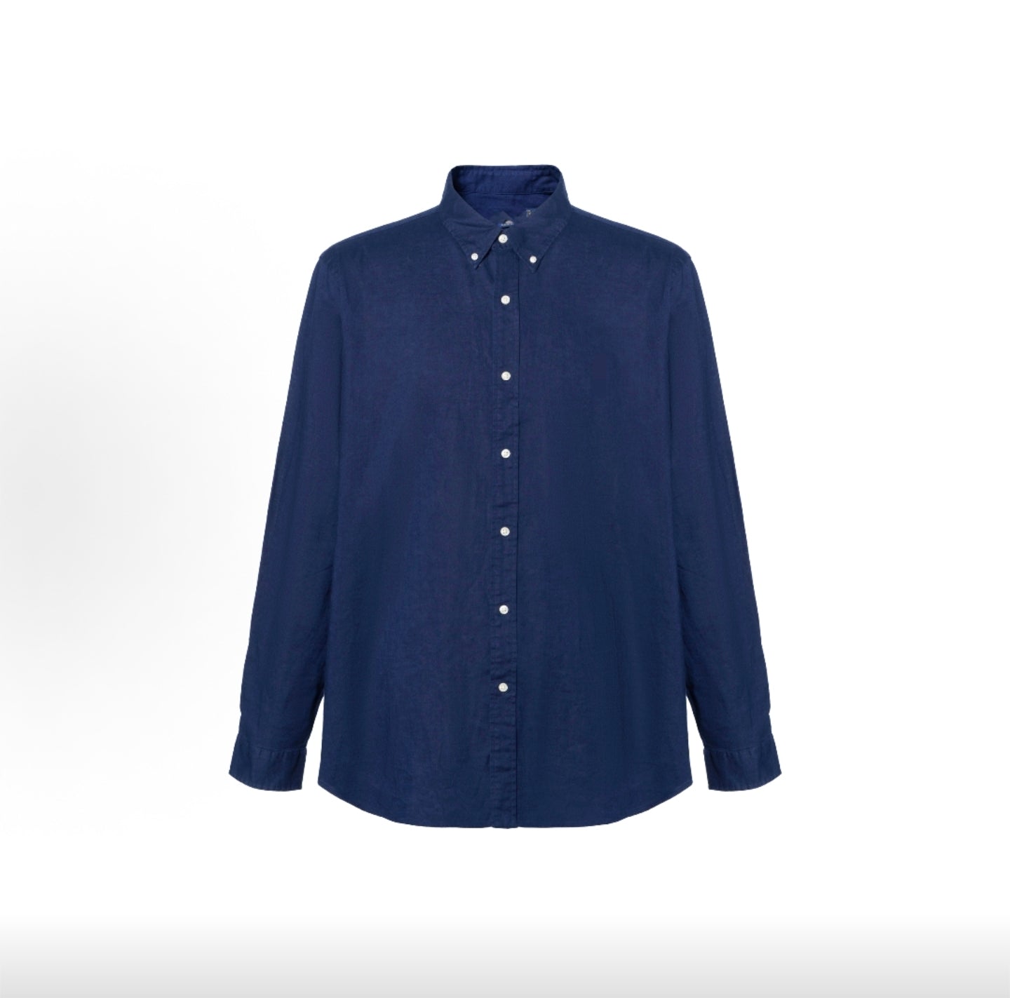 100%Linen Old Money Style Polo Long Sleeve Shirt Unsex