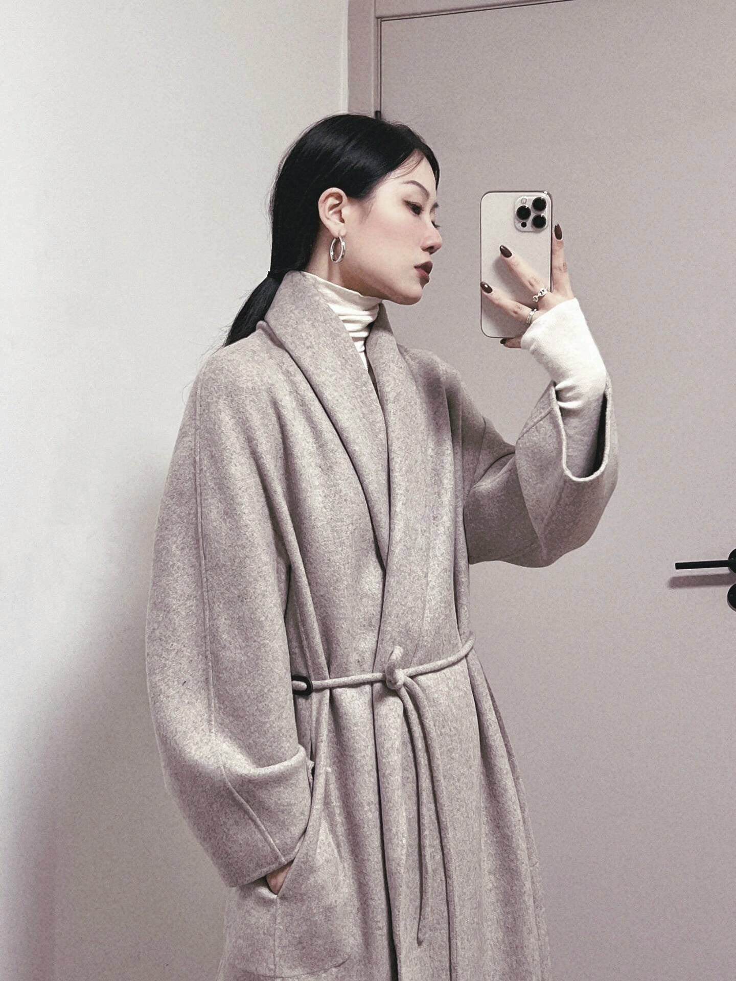 The Vienna Angora-Blend Wrap Coat 6001