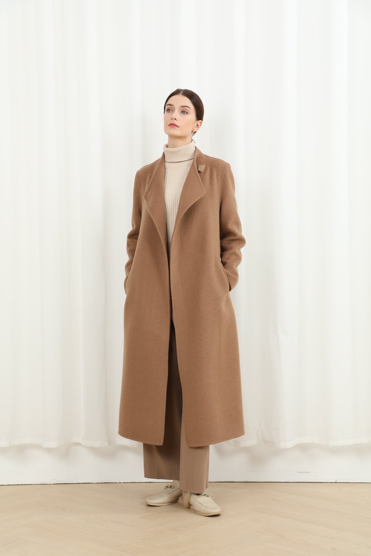 The Mayfair Structured Coat with Genuine Leather Accents 99007-2