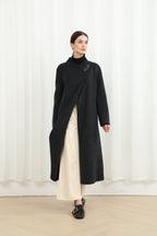 The Mayfair Structured Coat with Genuine Leather Accents 99007-2
