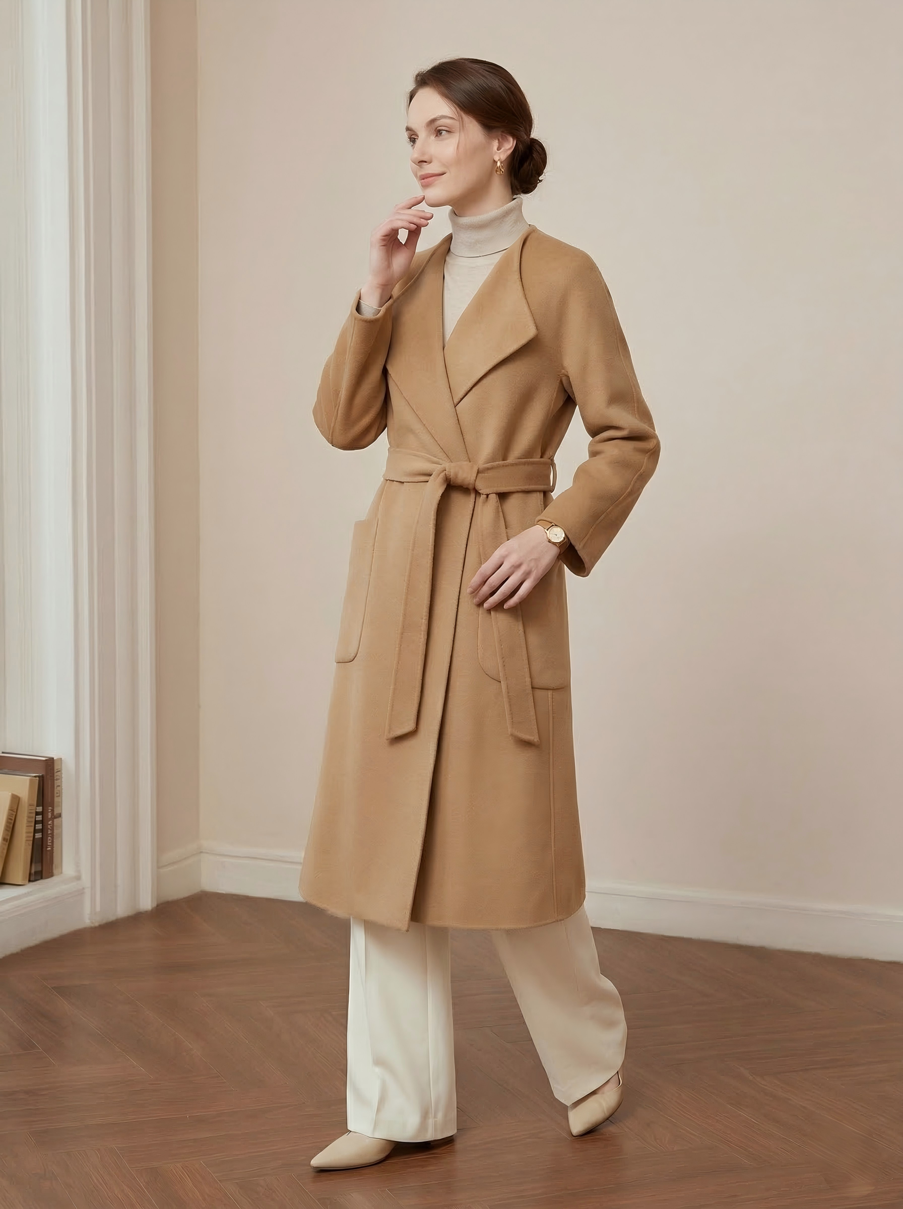 The Cotswolds Draped Pure Wool Wrap Coat M26101