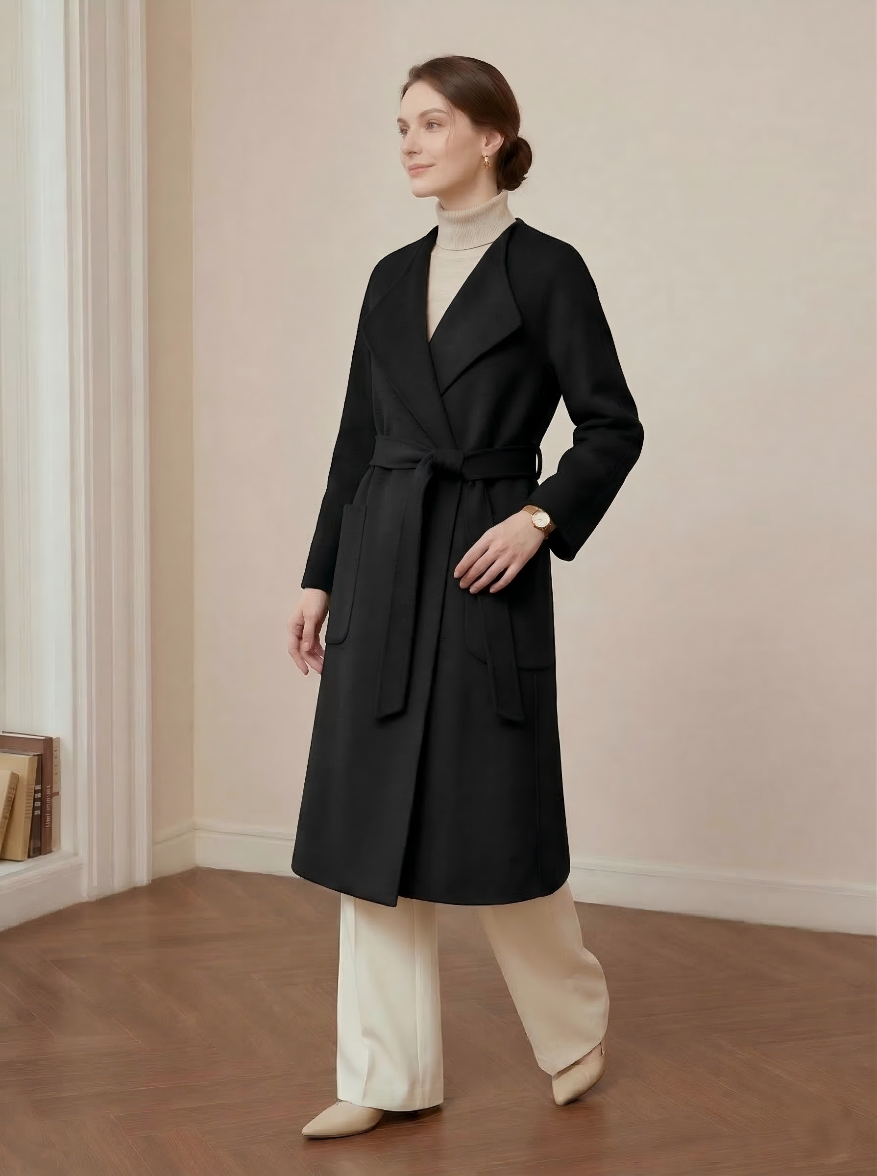 The Cotswolds Draped Pure Wool Wrap Coat M26101