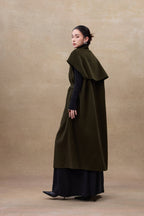 100%Wool sleeveless dress with belt(QMA751)