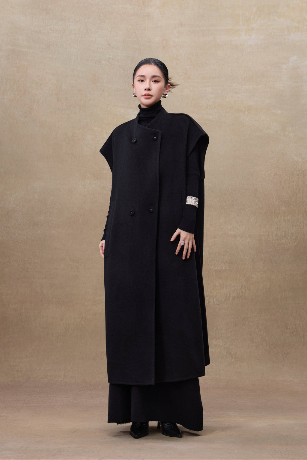 The Imperial Belted Pure Wool Sleeveless Dress QMA751