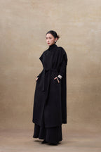 100%Wool sleeveless dress with belt(QMA751)