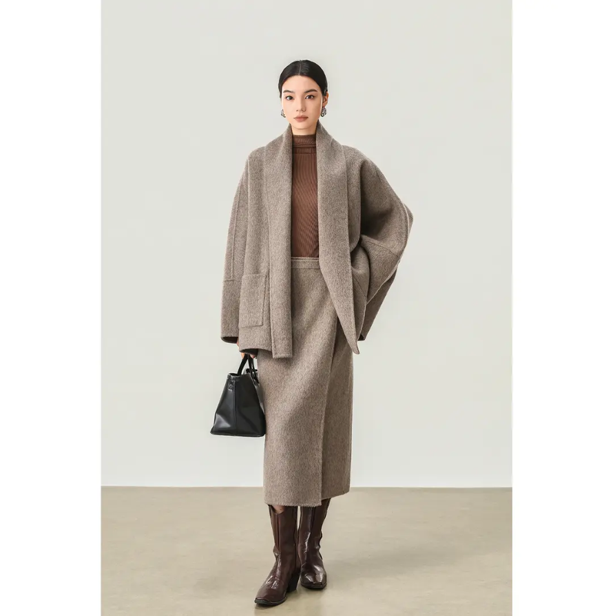 The Aspen Brushed Wool Wrap Set WL26701