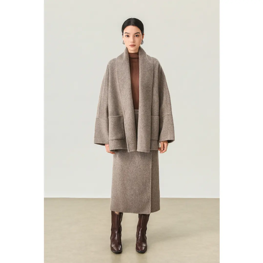 The Aspen Brushed Wool Wrap Set WL26701