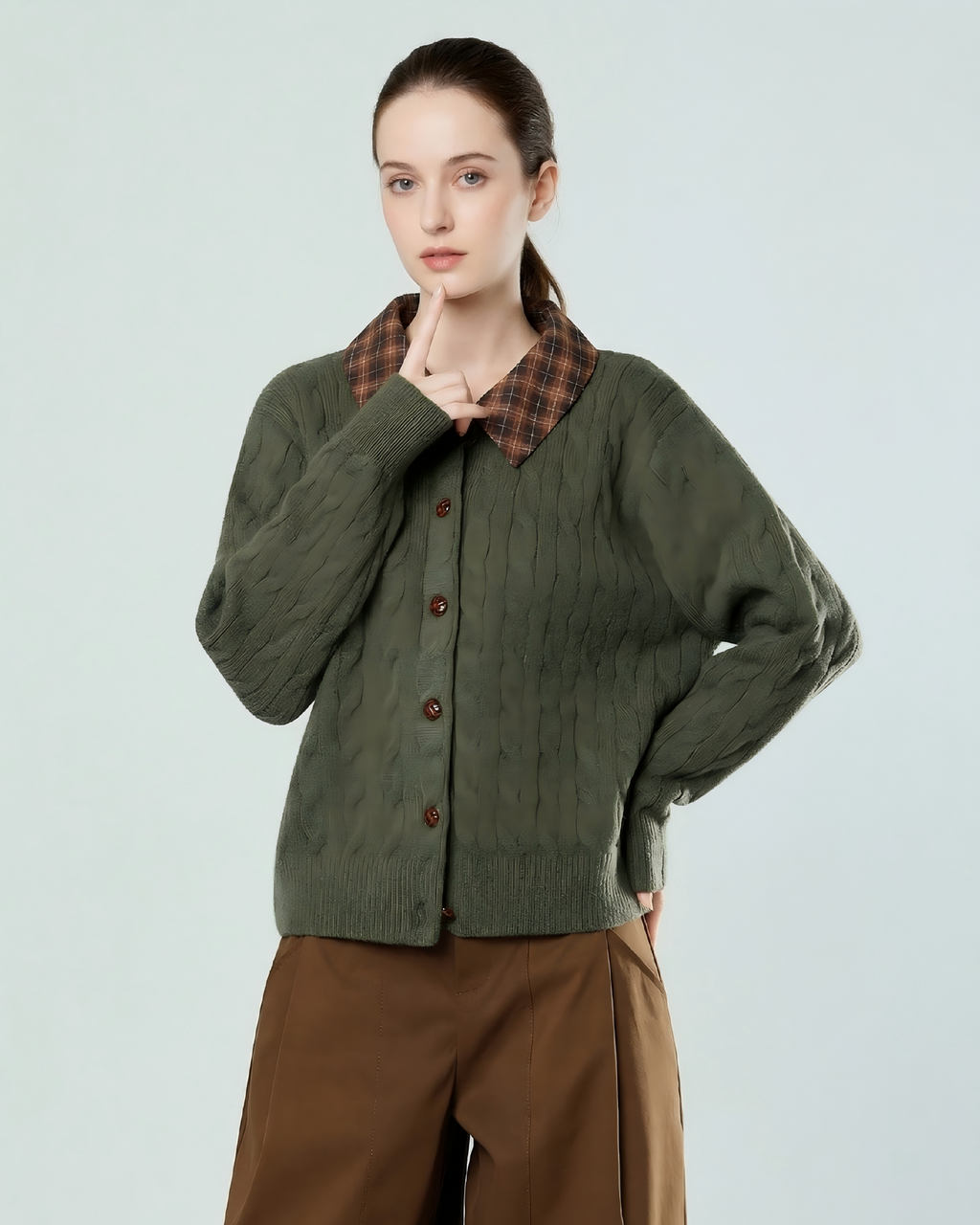 The Oxford Illusion Cable-Knit Cardigan