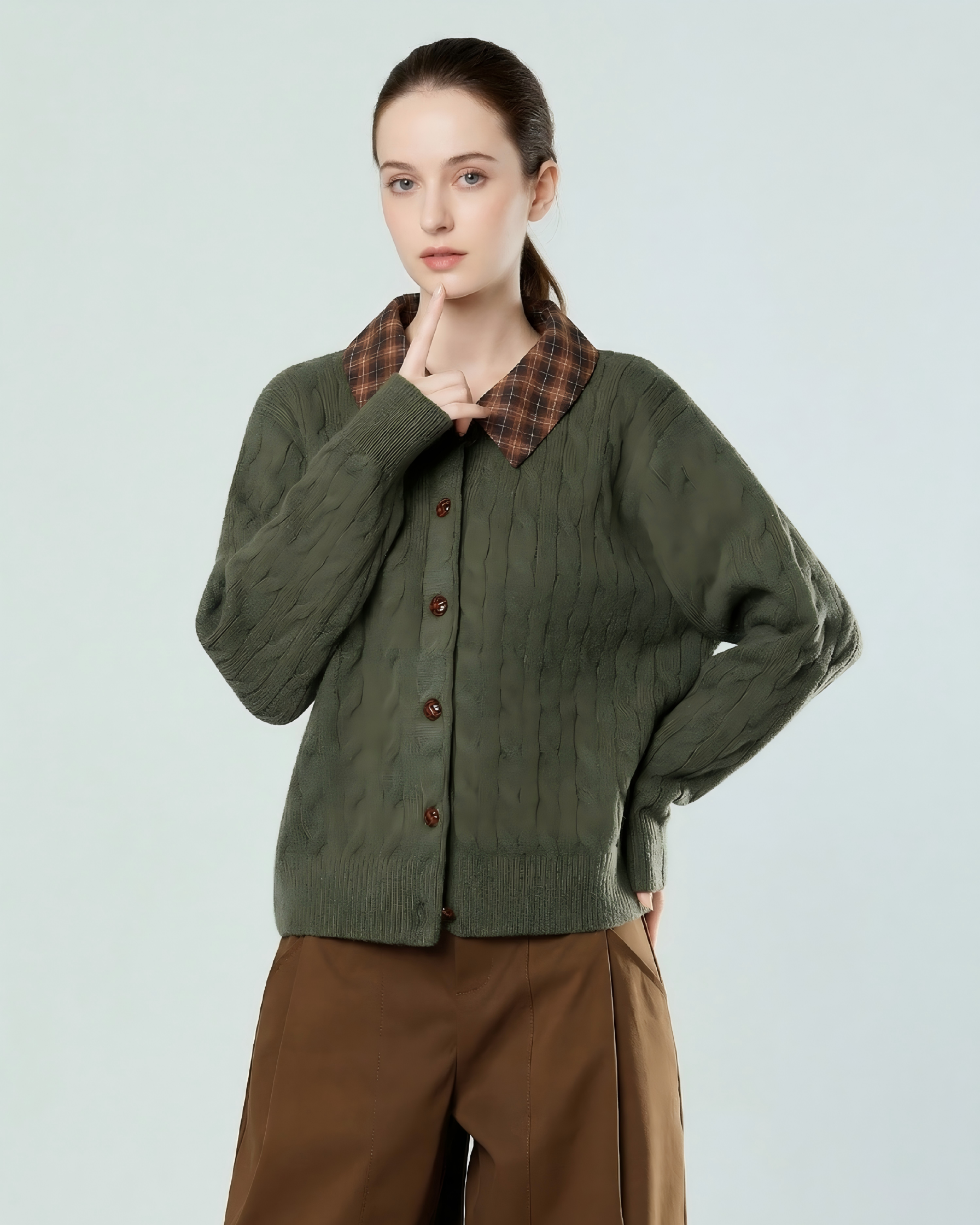 The Oxford Illusion Cable-Knit Cardigan