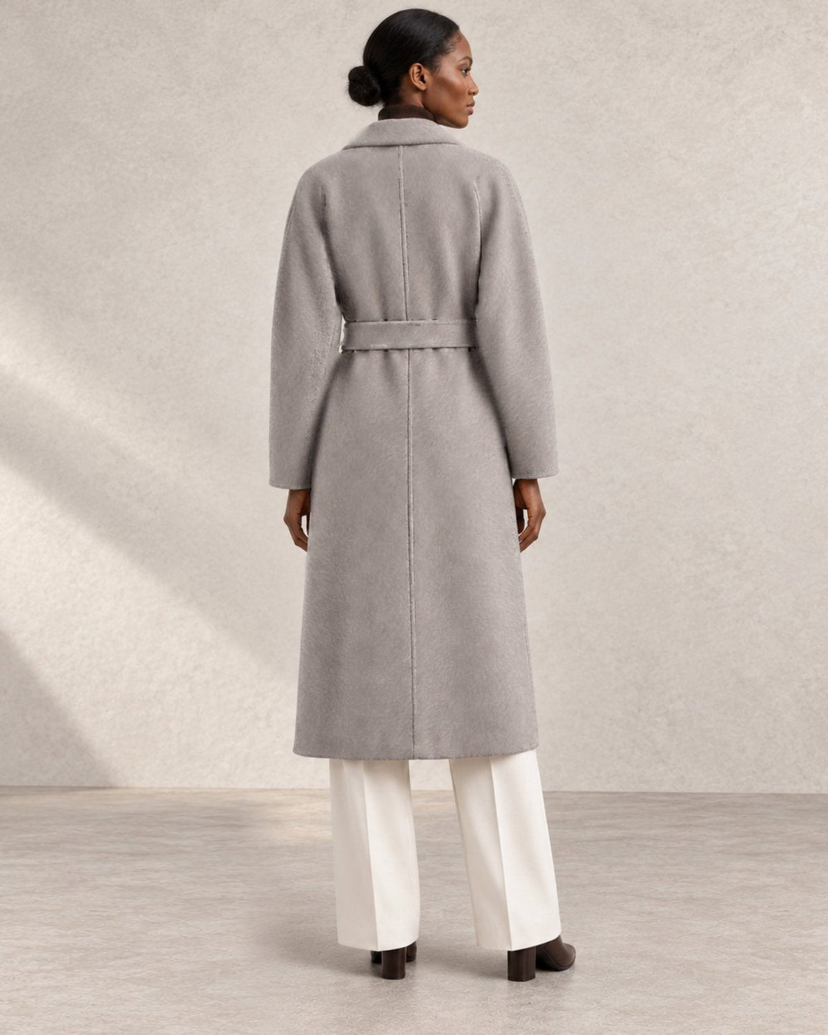 801-10 in Heather Grey — back styling view; AI-assisted model visualisation.